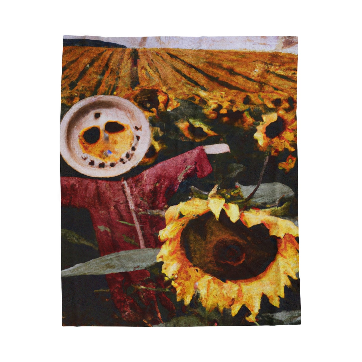 „Lone Sentry of the Sunflower Field“ – Die Alien-Samt-Plüschdecke