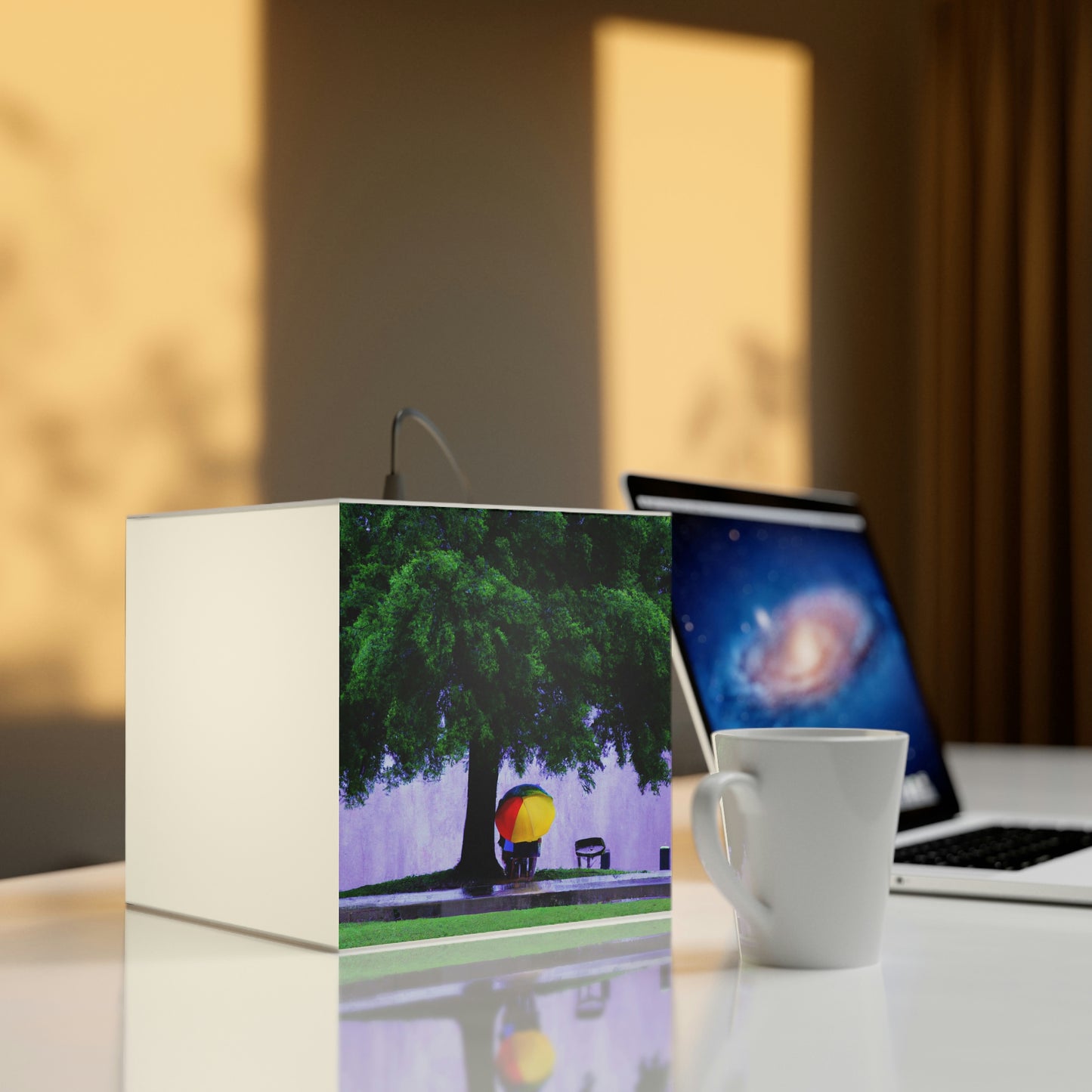 "Unter dem regnerischen Himmel." - Die Alien Light Cube Lampe