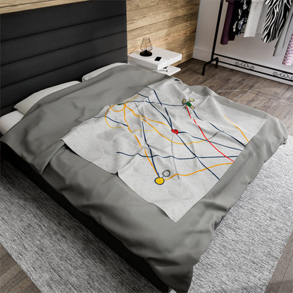 "Exploring the Dynamic Topology: Artful Visualization of a Network Structure." - The Alien Velveteen Plush Blanket