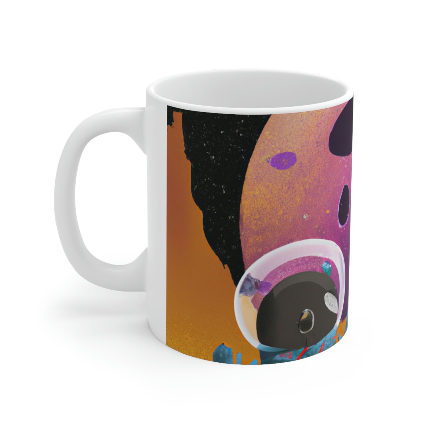 "Exploring the Unknown: The Adventures of a Space Captain and the Mysterious Planet" - The Alien Ceramic Mug 11 oz