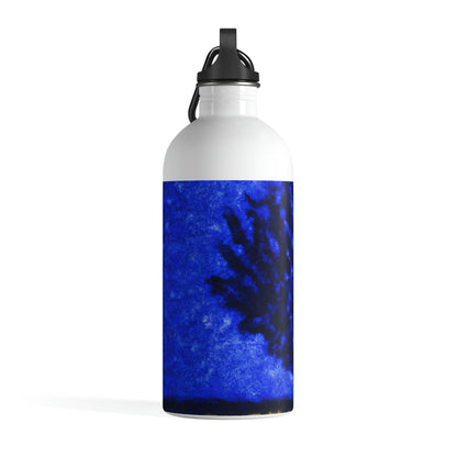 "Ein einsamer blauer Baum im Mondscheinfeld" - Die Alien-Edelstahl-Wasserflasche