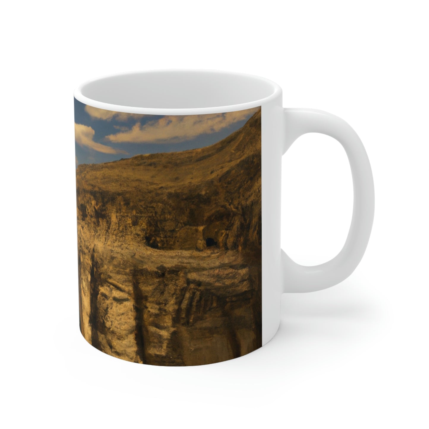 "Feline Flight Over the Grand Gulch" - The Alien Ceramic Mug 11 oz