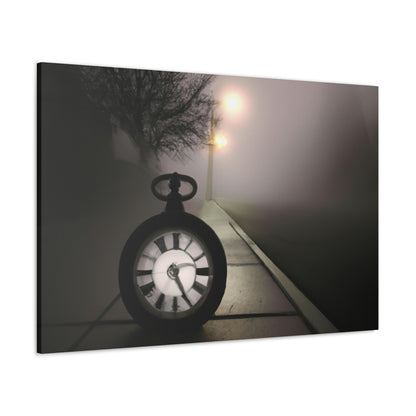 "El reloj solitario en Foggy Lane" - The Alien Canva