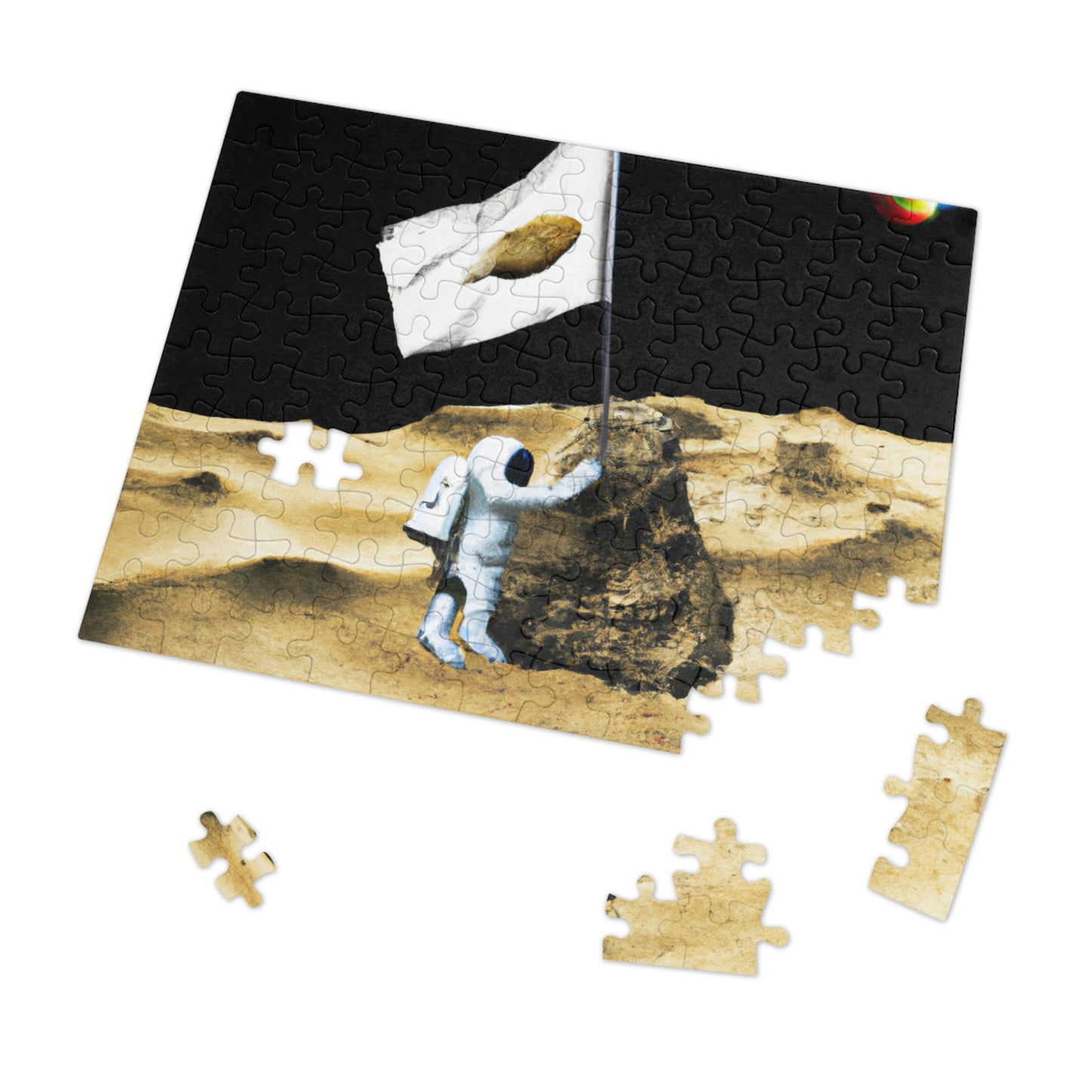 "Claiming Space: Das Pflanzen der Asteroidenflagge des Astronauten" - Das Alien-Puzzle