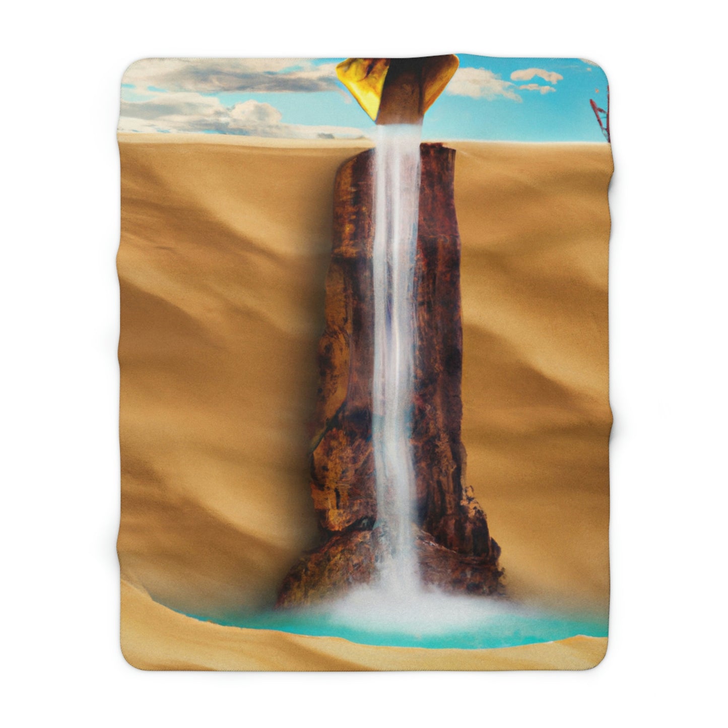 "Cascada solitaria en un desierto desolado" - The Alien Sherpa Fleece Blanket