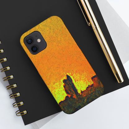 "Erleuchtet von der untergehenden Sonne: Enthüllung einer verborgenen Stadt" - The Alien Tough Phone Cases