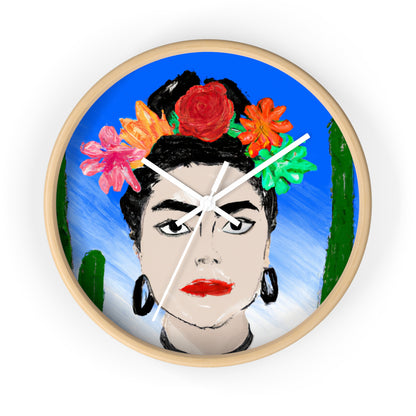 "Frida Ardiente: Pintando un ícono mexicano con cultura colorida" - The Alien Wall Clock