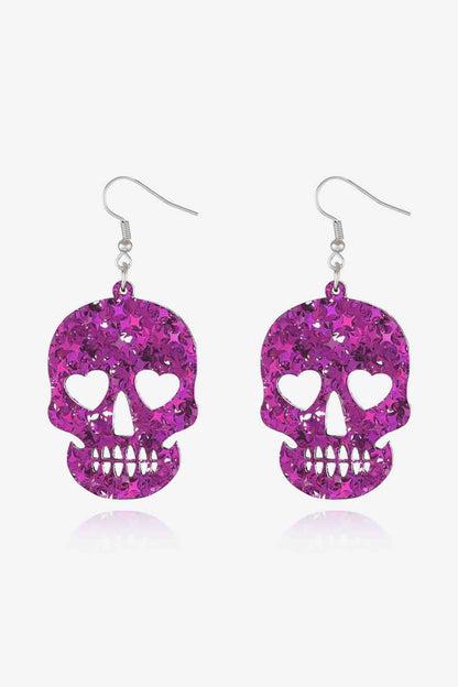 Pendientes colgantes de calavera de acrílico