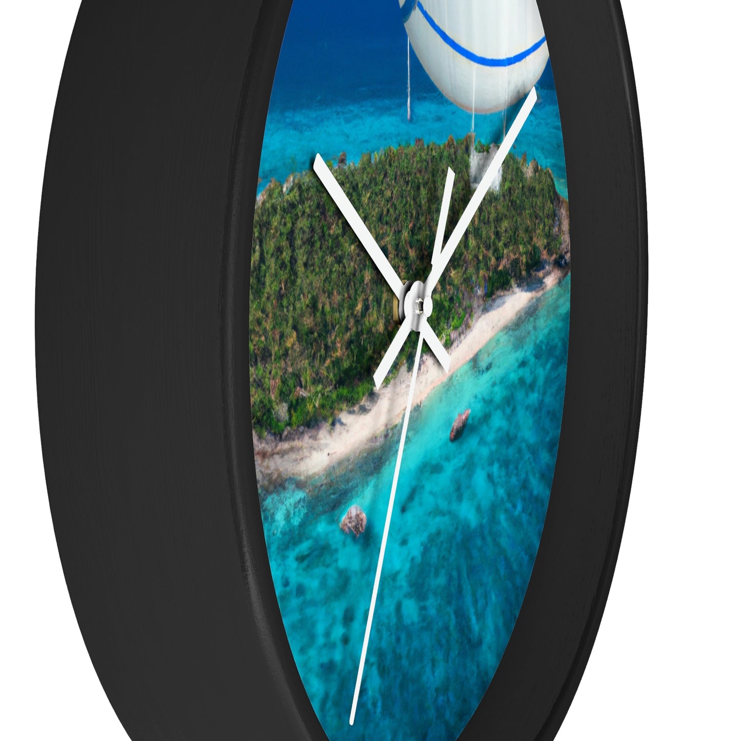 "Exploring Mystery Island by Airship" - The Alien Wall Clock