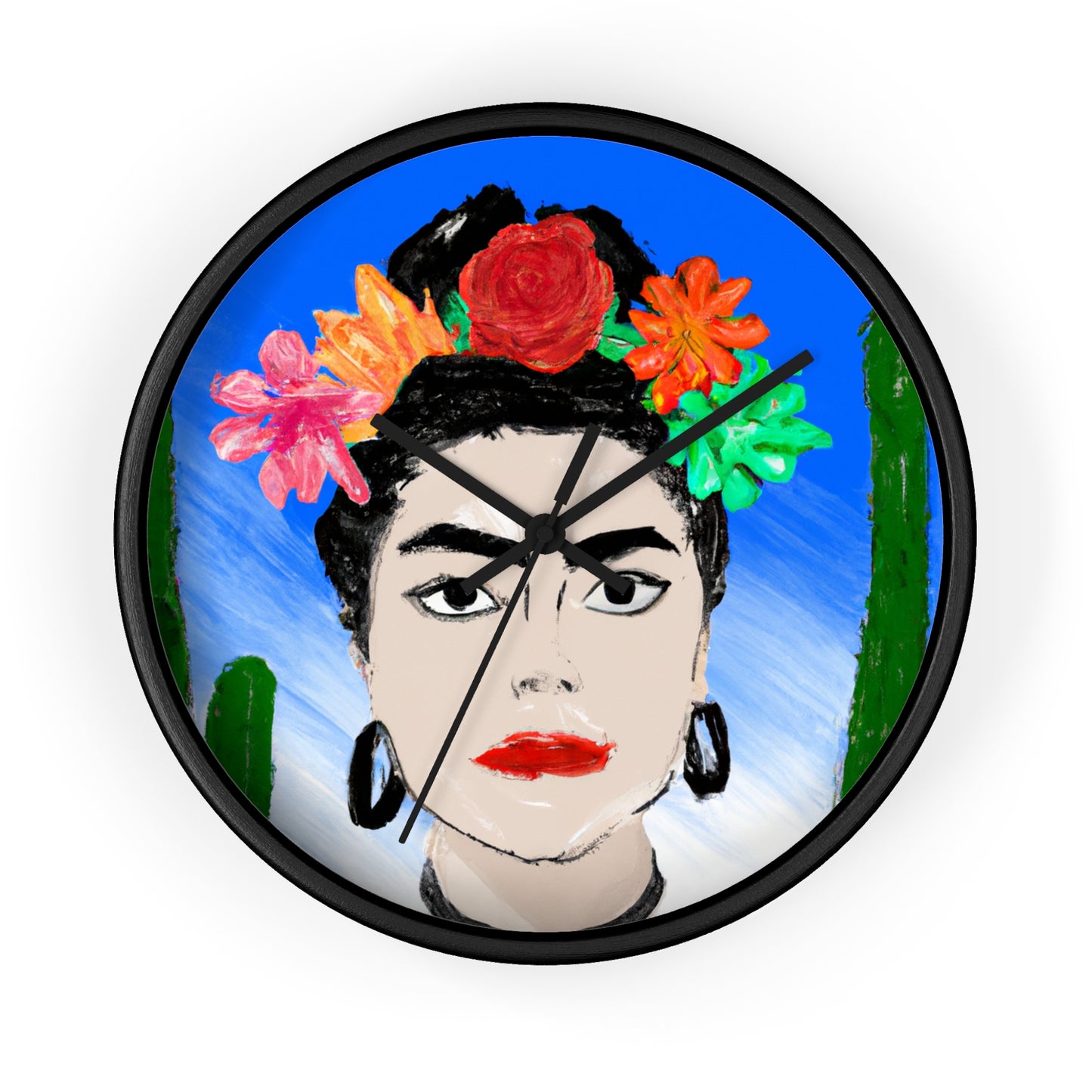 "Frida Ardiente: Pintando un ícono mexicano con cultura colorida" - The Alien Wall Clock