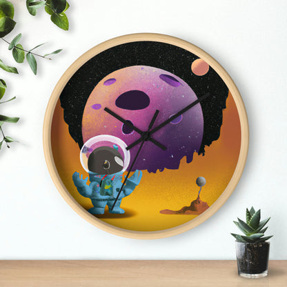 "Exploring the Unknown: The Adventures of a Space Captain and the Mysterious Planet" - Die Alien-Wanduhr