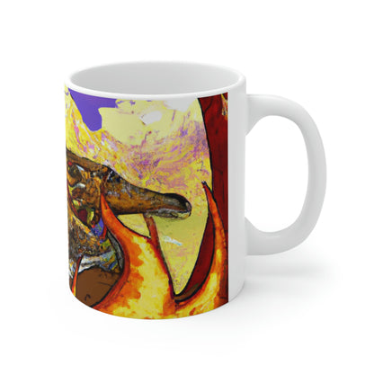 "Un dragón dormido en un abrazo infernal" - The Alien Taza de cerámica 11 oz