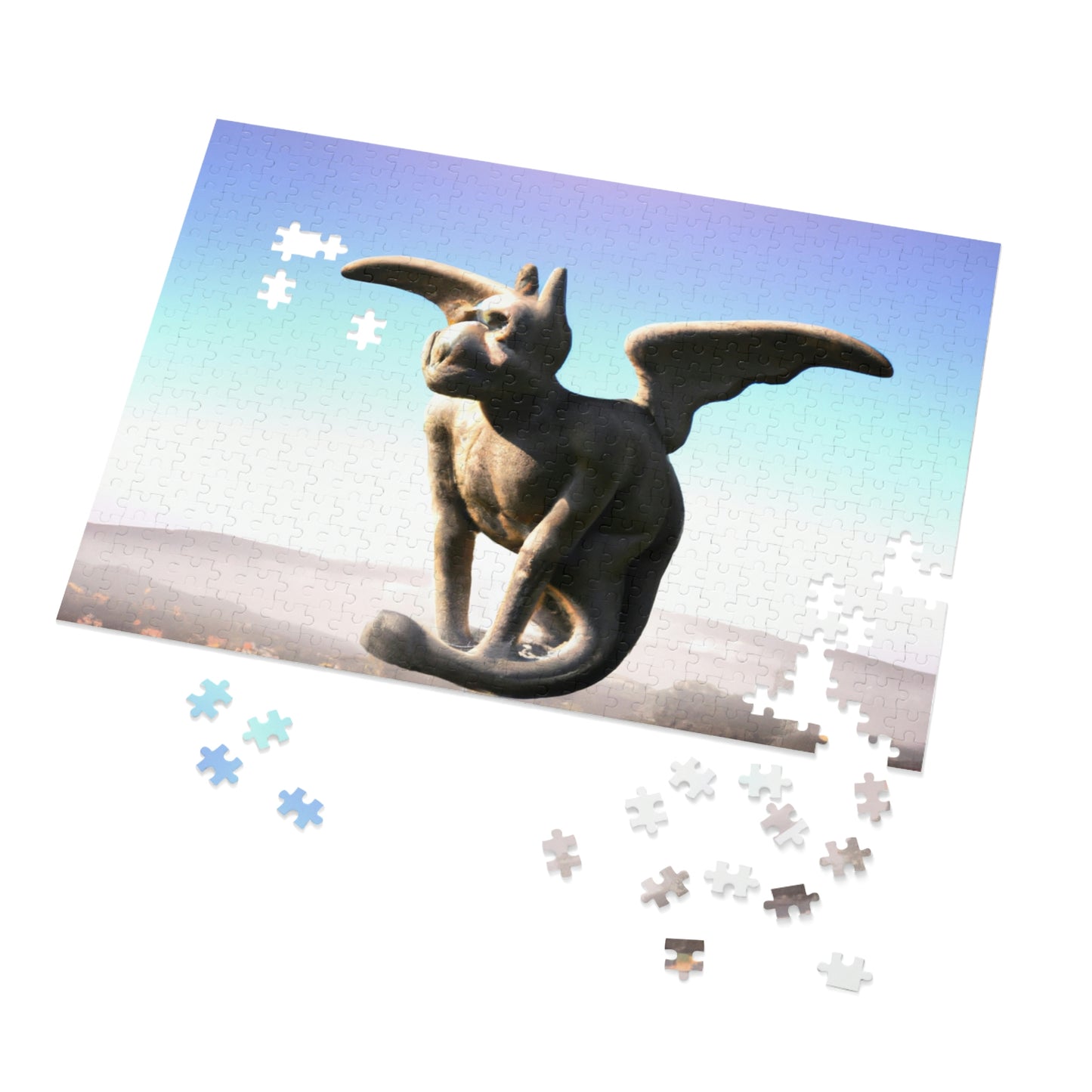 "Alone on the Hilltop: The Tale of a Solitary Gargoyle" - The Alien Jigsaw Puzzle