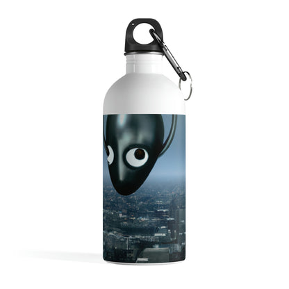 "Ein ferner Funke: Die Suche eines Außerirdischen nach einem Zufluchtsort in der Stadt." - Die Alien-Edelstahl-Wasserflasche