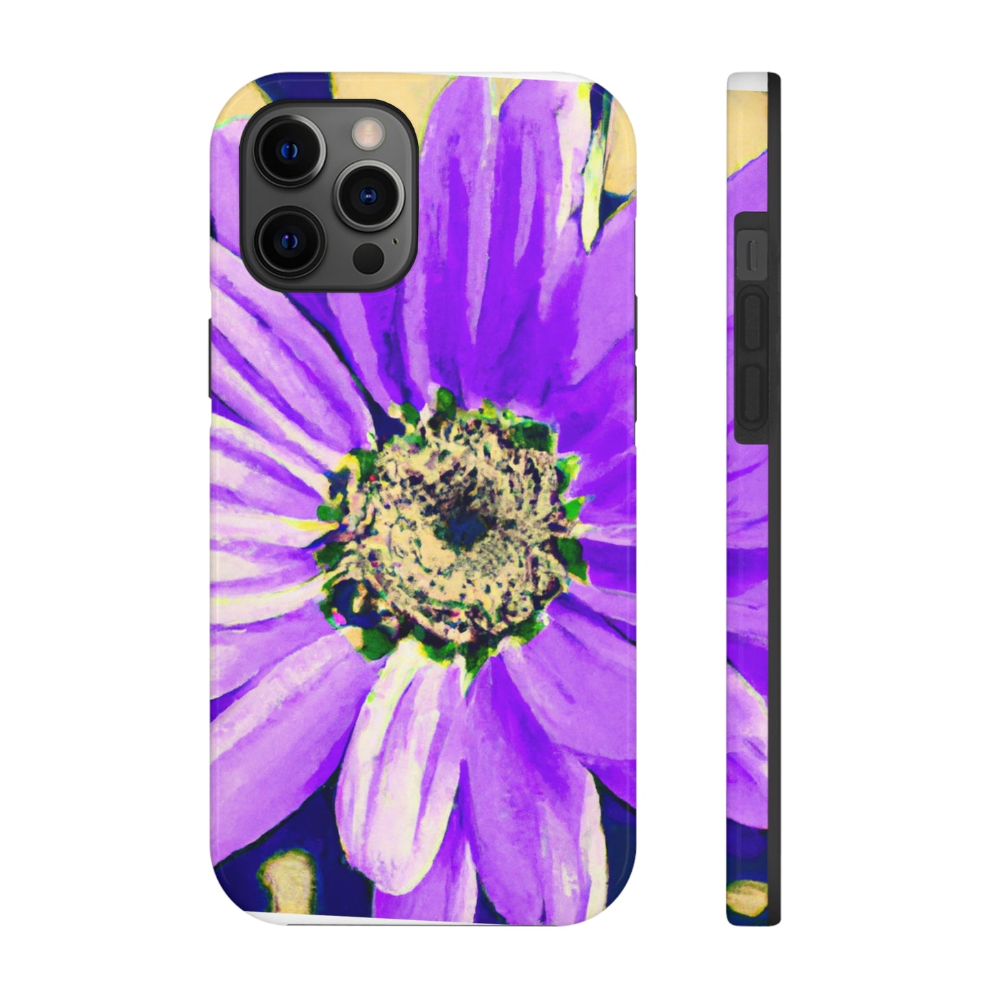 Lila Blütenblätter knallen: Kreieren Sie eine auffällige Gänseblümchen-Rosen-Fusion – The Alien Tough Phone Cases