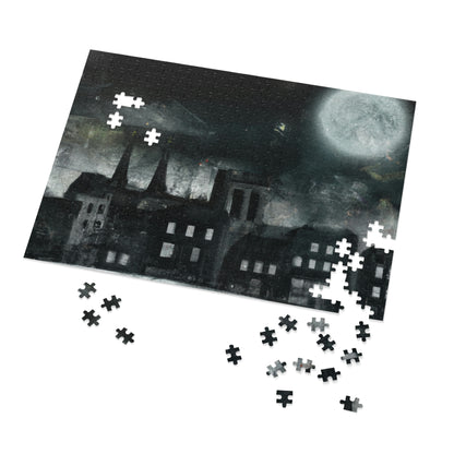 "Luminous Nocturne: A City Lit By Moonlight" - The Alien Jigsaw Puzzle