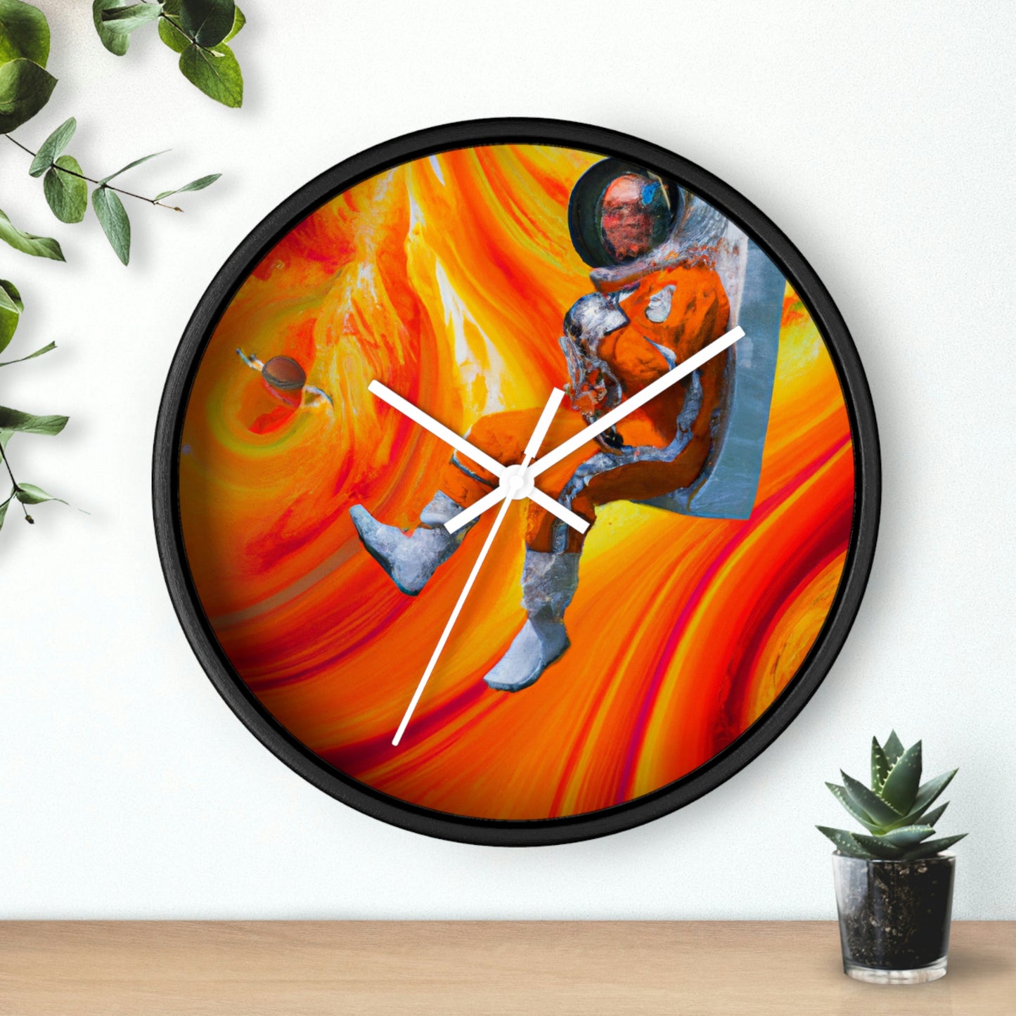 "Journeying in the Burning Orange Galaxy" - The Alien Wall Clock