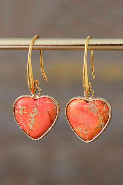 Imperial Jasper Heart Earrings