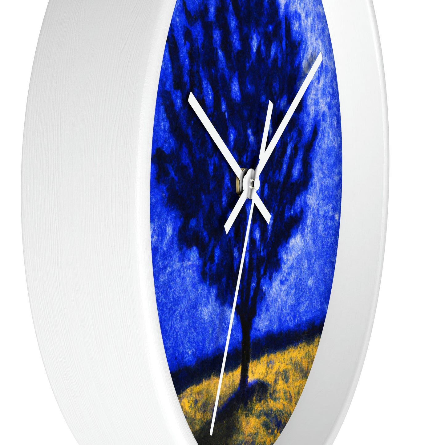 "A Lone Blue Tree in the Moonlight Field" - The Alien Wall Clock