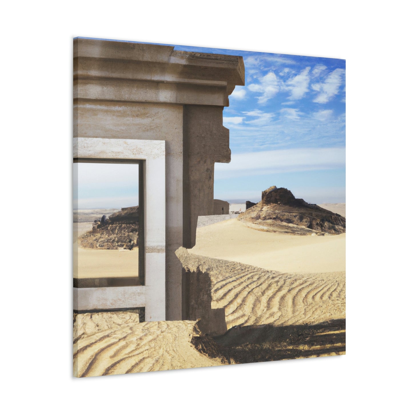 "Lost in the Sands: Discovering the Ancient Temple" - The Alien Canva