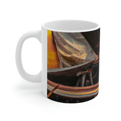 that rebuilds the consciousness of a lost loved one

"Rebuilding Time: A Journey to Remember" - The Alien Ceramic Mug 11 oz