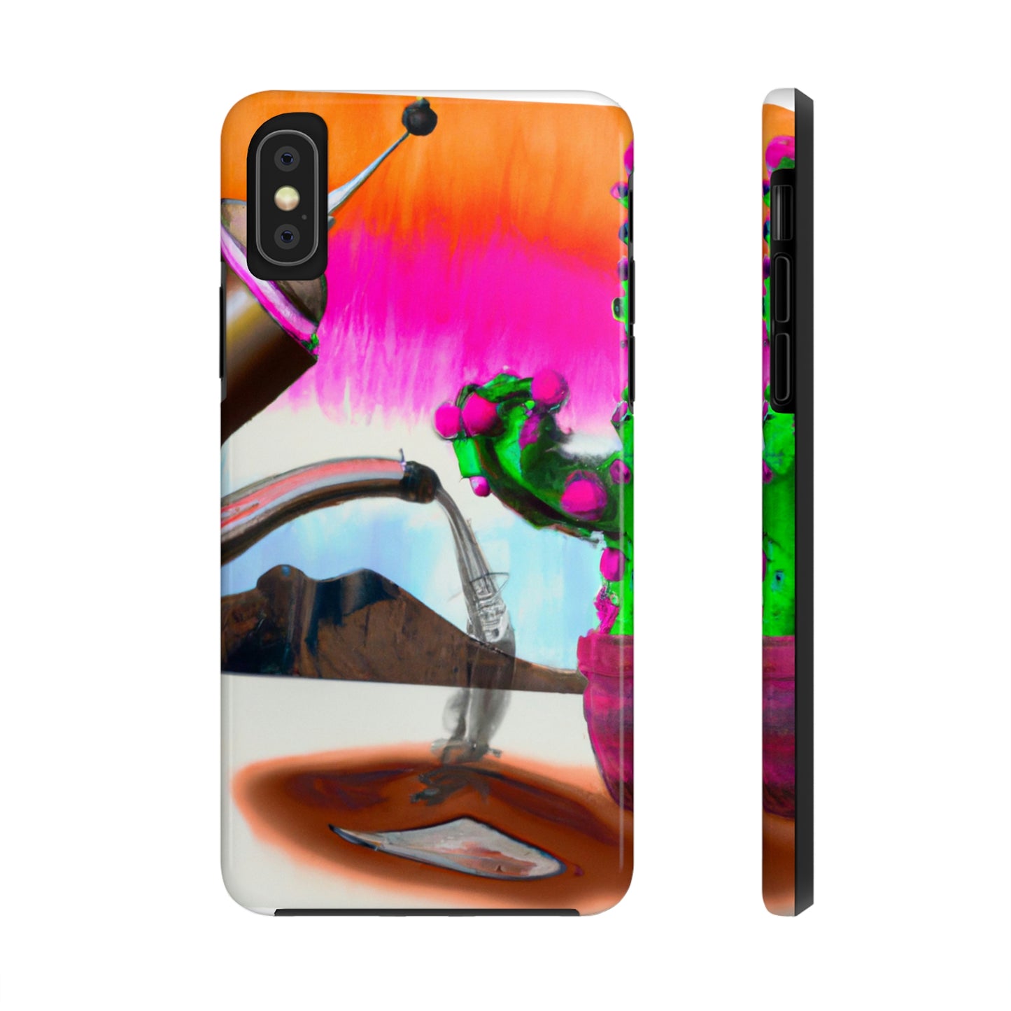 "An Awkward Caffeinated Moment: The Tale of a Bot and a Cactus" - The Alien Tough Phone Cases