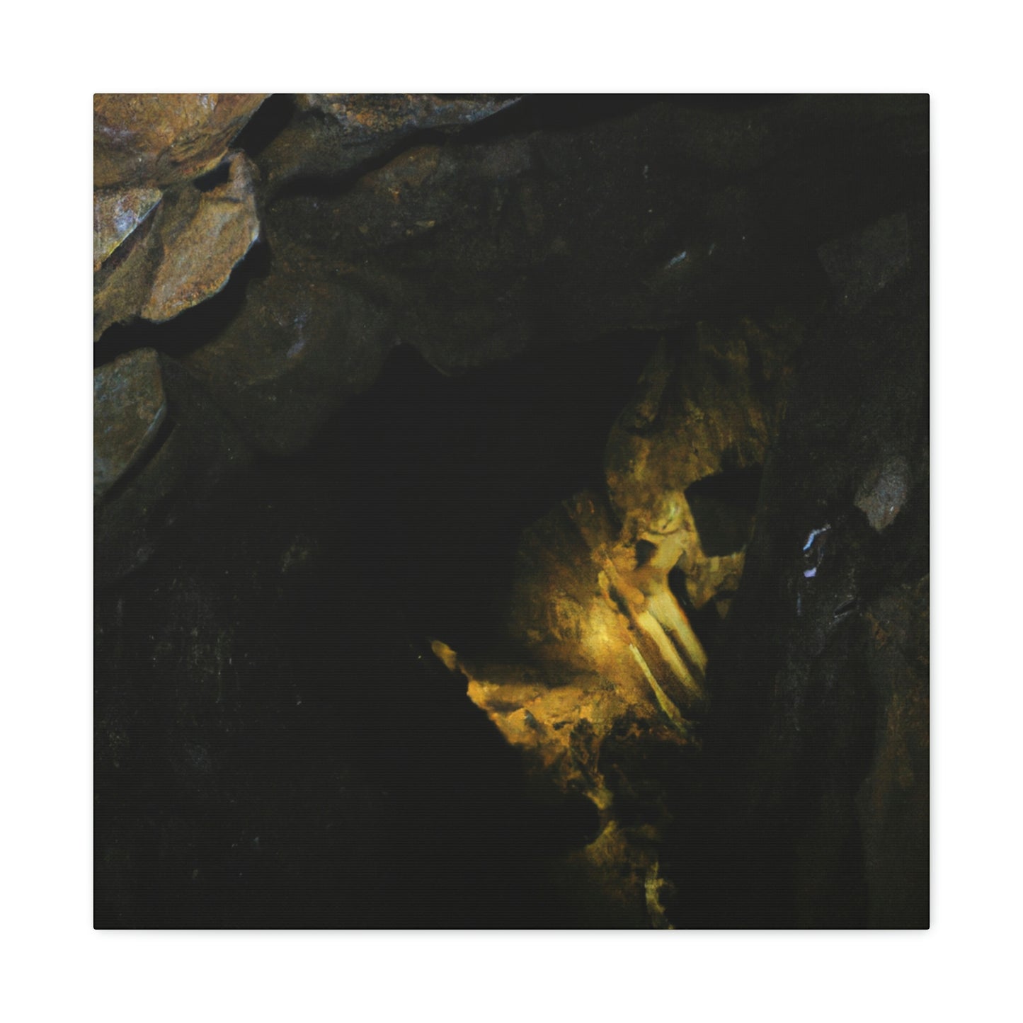 "Descending the Labyrinth: The Mysterious Cave Treasure" - The Alien Canva