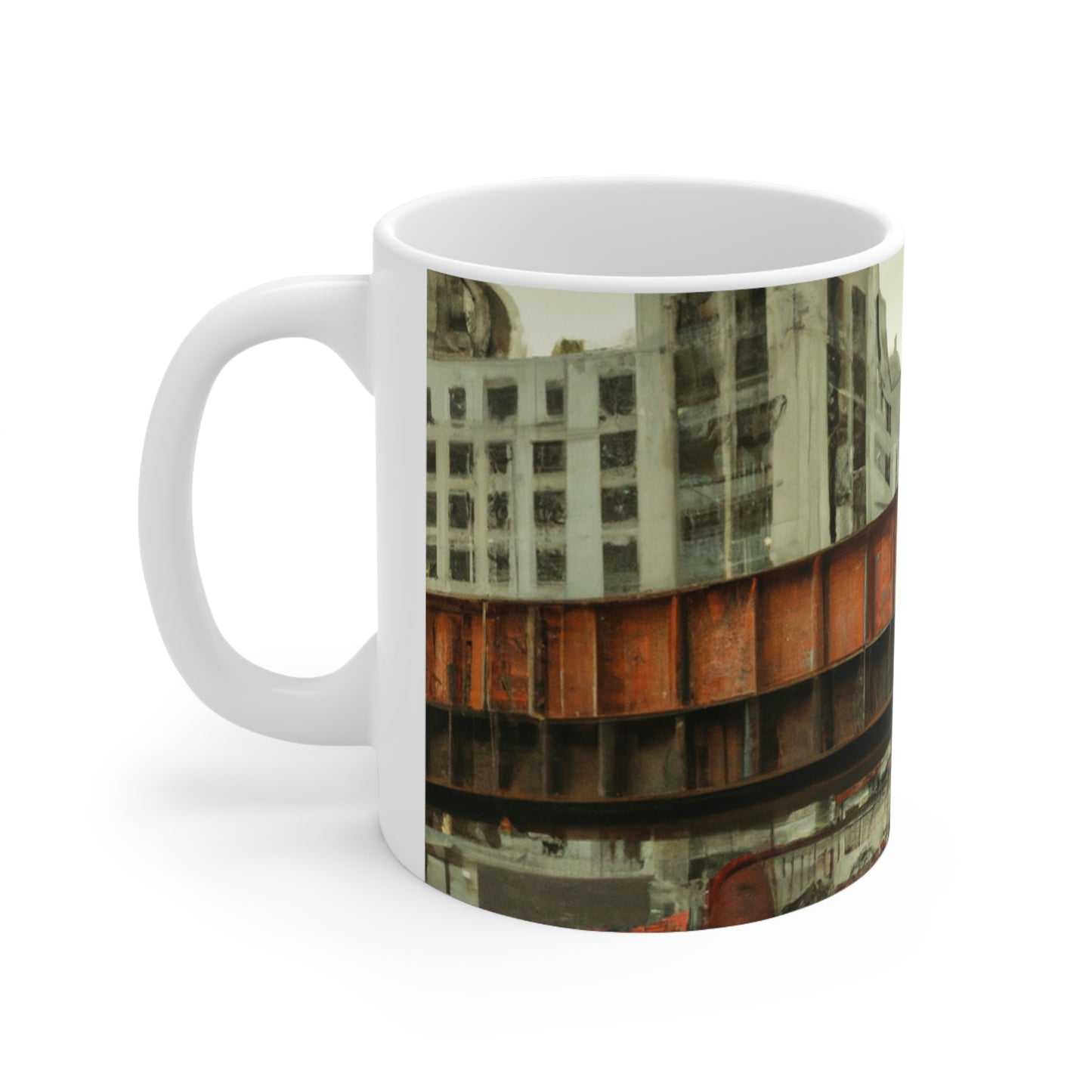 "ChronoTown: Where Time Stands Still" - The Alien Ceramic Mug 11 oz