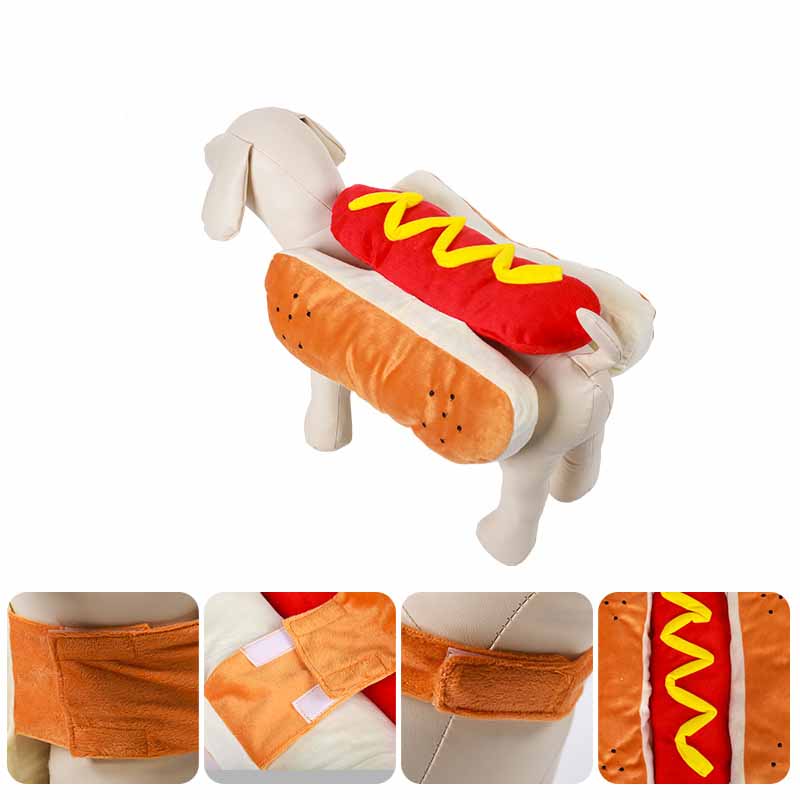 Lustige Halloween-Kostüme für Hunde, Welpen, Haustierkleidung, Hotdog-Design, Hundekleidung, Haustierbekleidung, zum Verkleiden, für Katzen, Partykostüm, Anzug