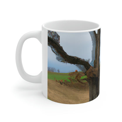 "A Shadow in the Meadow: The Last Standing Tree" - Taza de cerámica The Alien 11 oz