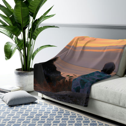 "Embracing the Evening" - The Alien Sherpa Fleece Blanket