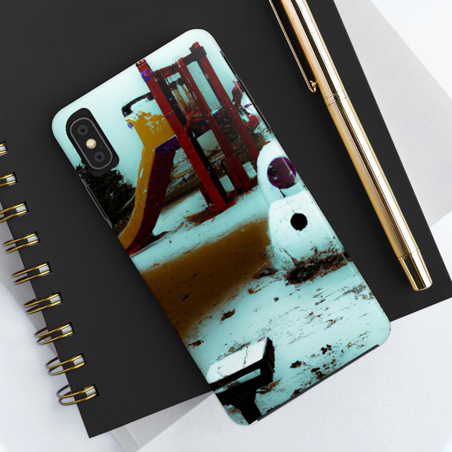 "Melancholy Snowman in a Silent Playground" - The Alien Tough Phone Cases