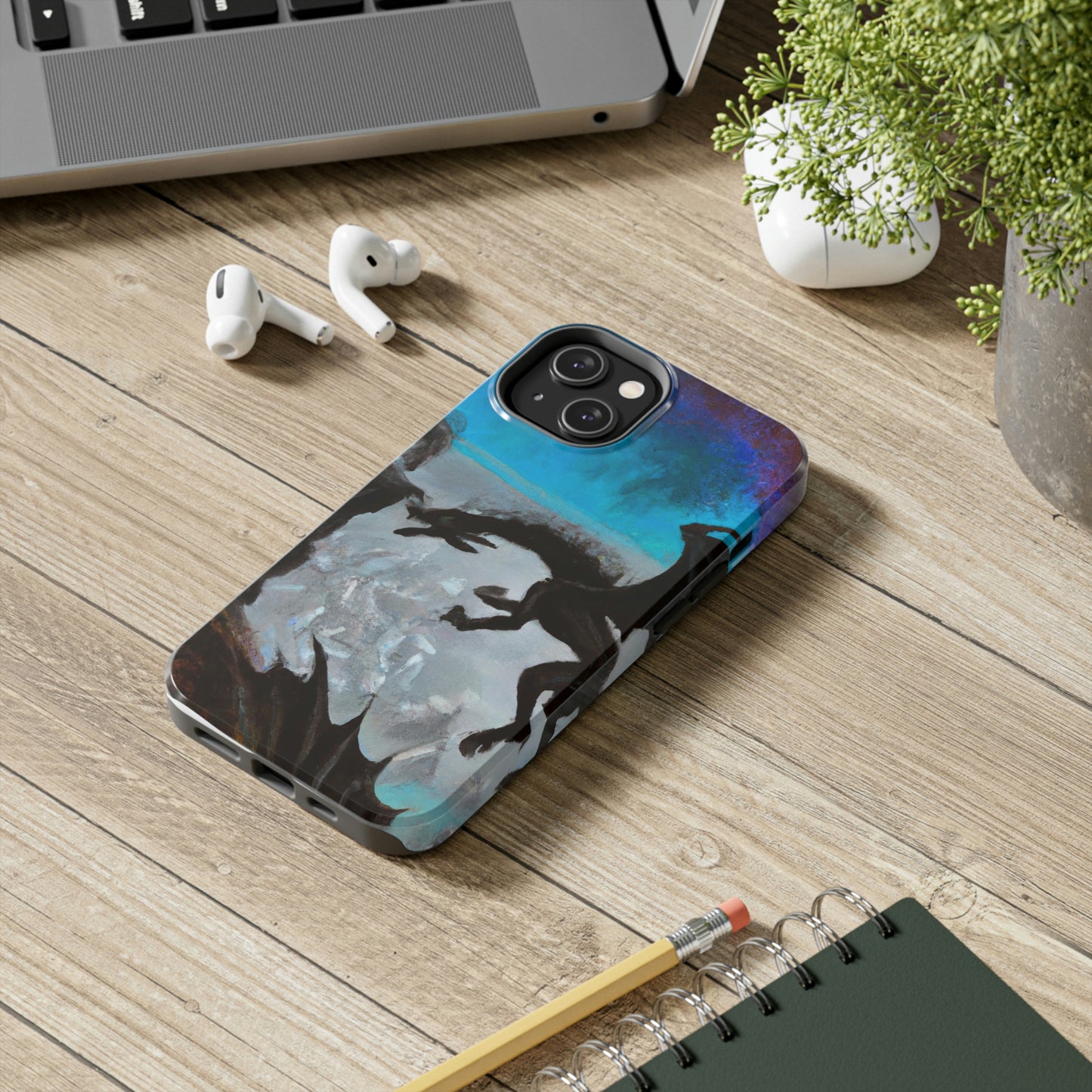 "Choque de fuego y acero en el acantilado iluminado por la luna" - The Alien Tough Phone Cases