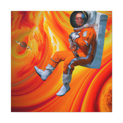 "Journeying in the Burning Orange Galaxy" - The Alien Canva