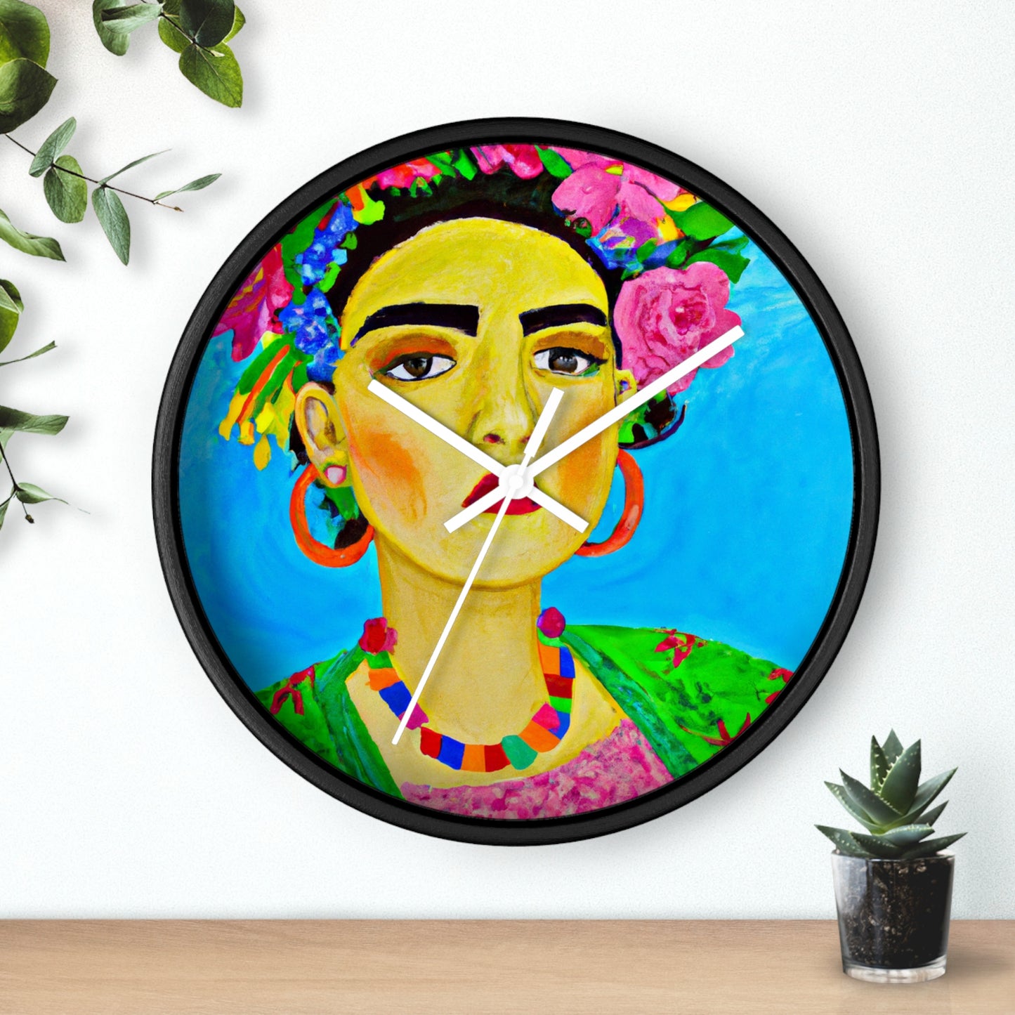 "Fierce and Free: Un tributo a las mujeres mexicanas inspirado en Frida Kahlo" - The Alien Wall Clock