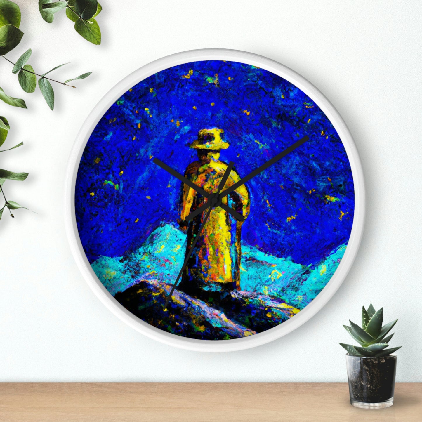 "Lone Mage on the Frozen Summit" - El reloj de pared alienígena