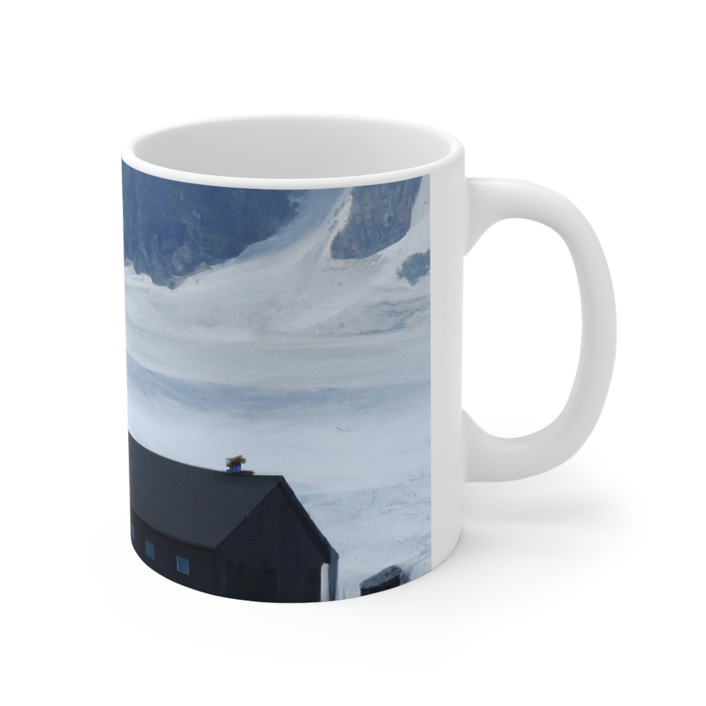 "Frozen Fears: A Haunted Glacier House" - The Alien Ceramic Mug 11 oz