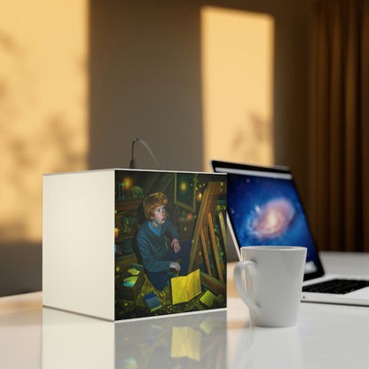 The Attic's Secrets: A Tale of Magic and Redemption - The Alien Light Cube Lamp