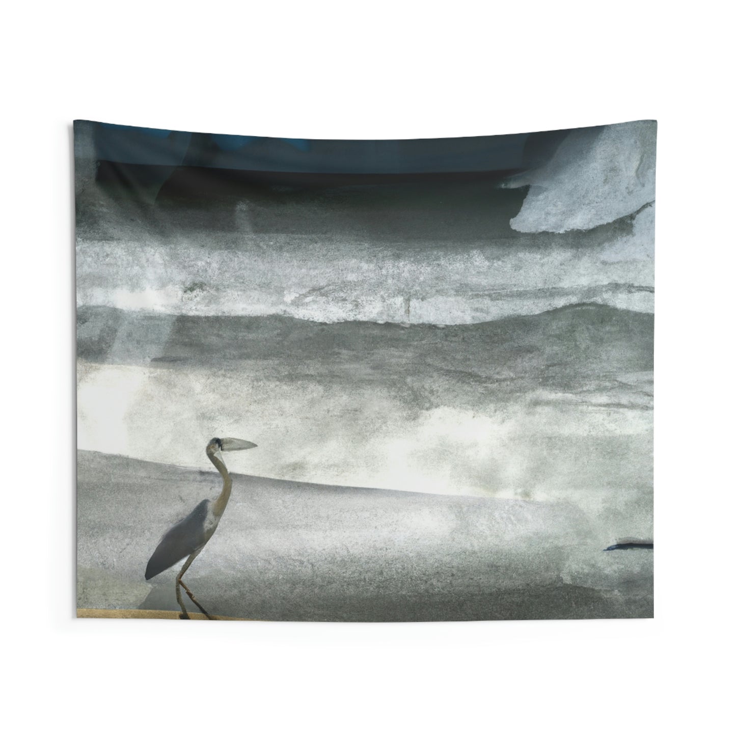 "A Sea of Turmoil: A Heron's Restlessness". - The Alien Wall Tapestries