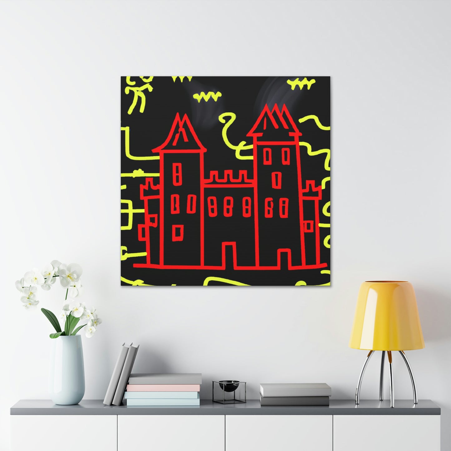 "A Haunted Shadow: The Dark Secrets of the Old Castle on a Gloomy Night" - The Alien Canva