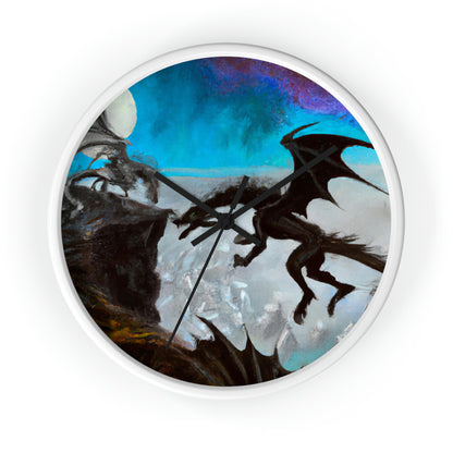 "Clash of Fire and Steel on the Moonlit Cliff" - The Alien Wall Clock