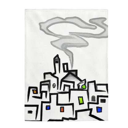 The City In The Mist - The Alien Velveteen Plush Blanket