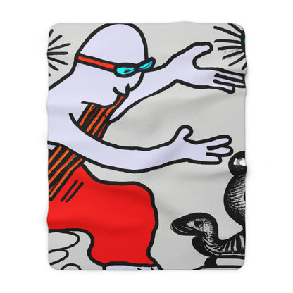 "A Blind Monk's Gentle Embrace of a Lost Dragonling" - The Alien Sherpa Fleece Blanket