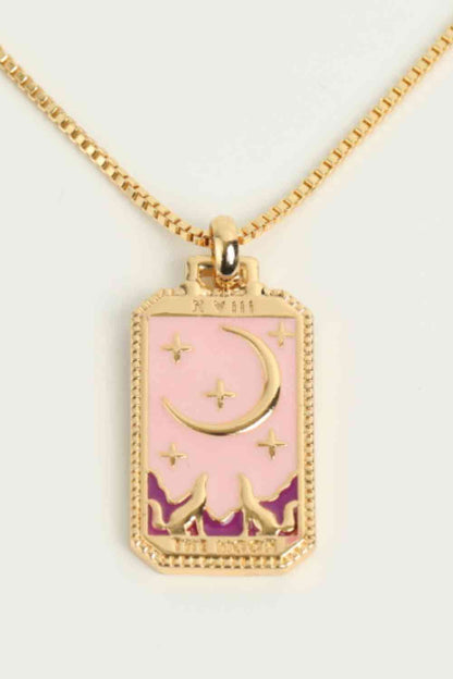 Tarot Card Pendant Copper Necklace