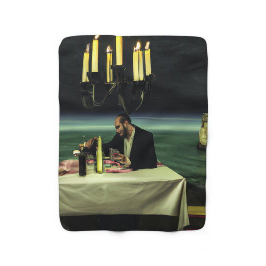 "A Beacon of Romance: An Intimate Candlelit Dinner in a Forgotten Lighthouse" - The Alien Sherpa Fleece Blanket