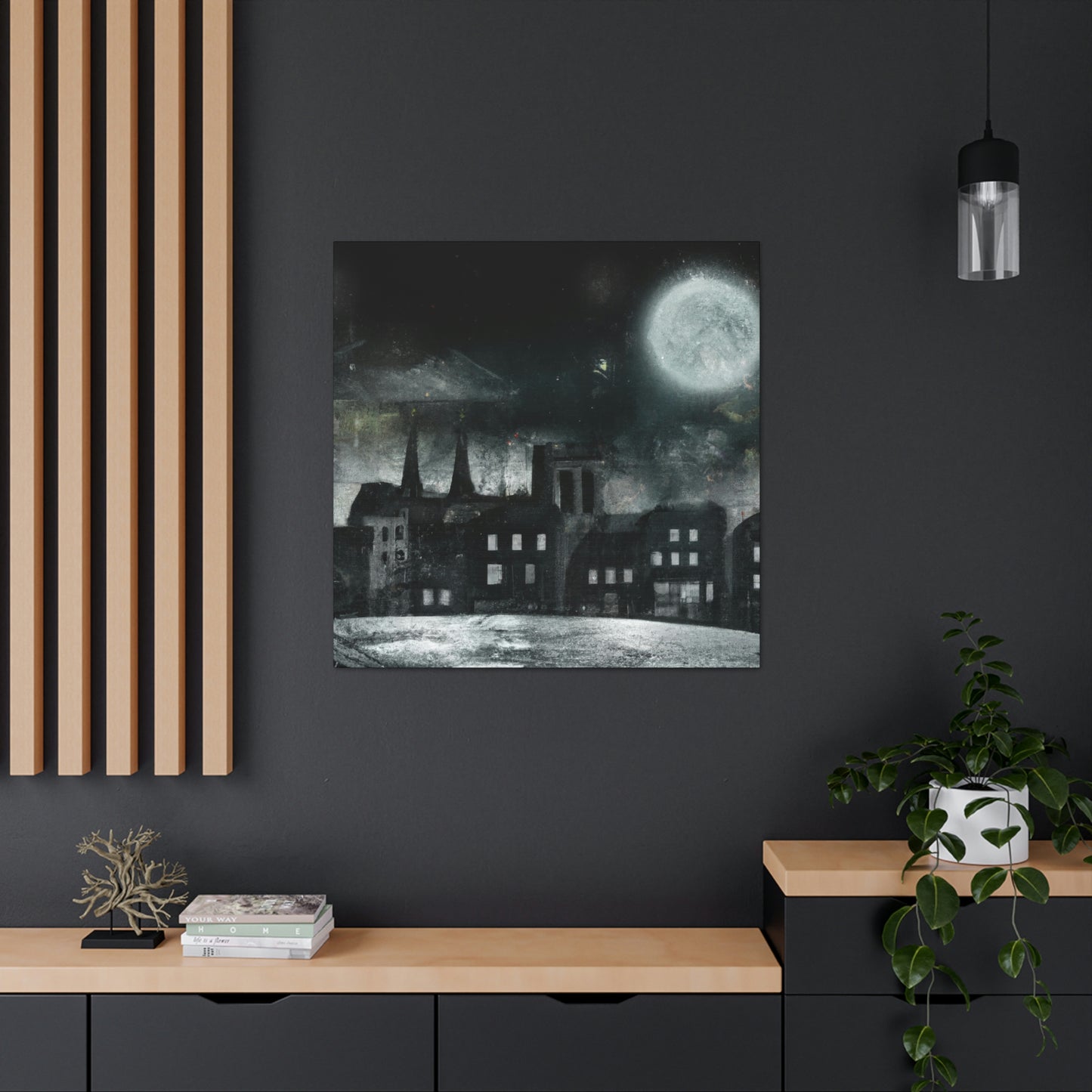 "Luminous Nocturne: A City Lit By Moonlight" - The Alien Canva