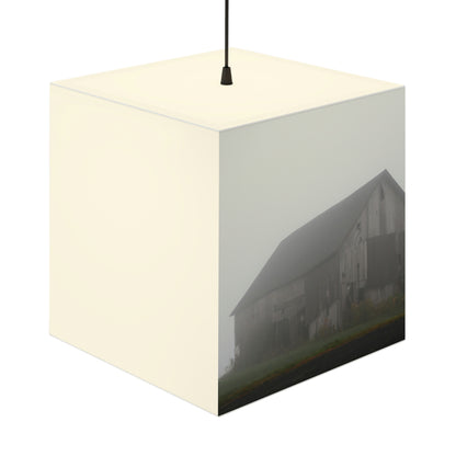 "Fog-Shrouded Barn" - Die Alien Light Cube Lampe