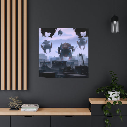 "Mech Mayhem: The Giant Robot City Showdown" - The Alien Canva