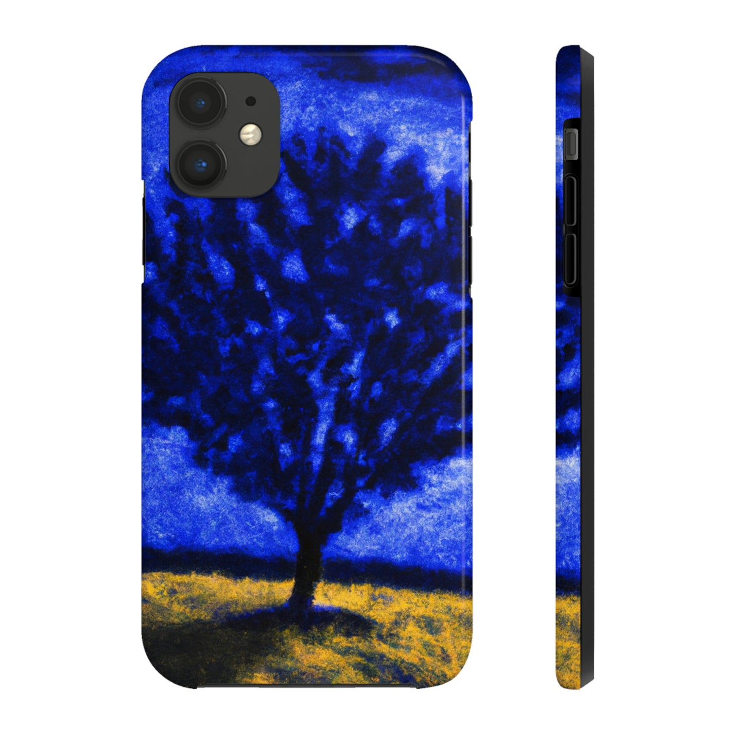 "A Lone Blue Tree in the Moonlight Field" - The Alien Tough Phone Cases