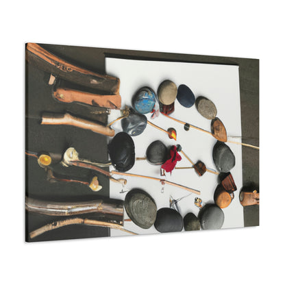 "Nature's Mosaic: An Art Installation Made of Found Objects" - Canvas